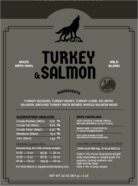 Raw Dawg Wild Blend turkey and salmon product details